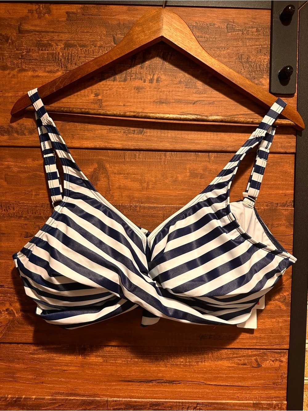 New with tags navy and white stripes bathing suit top
